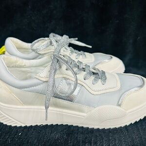 Dolce Vita Women's Silver and Cream Sneakers